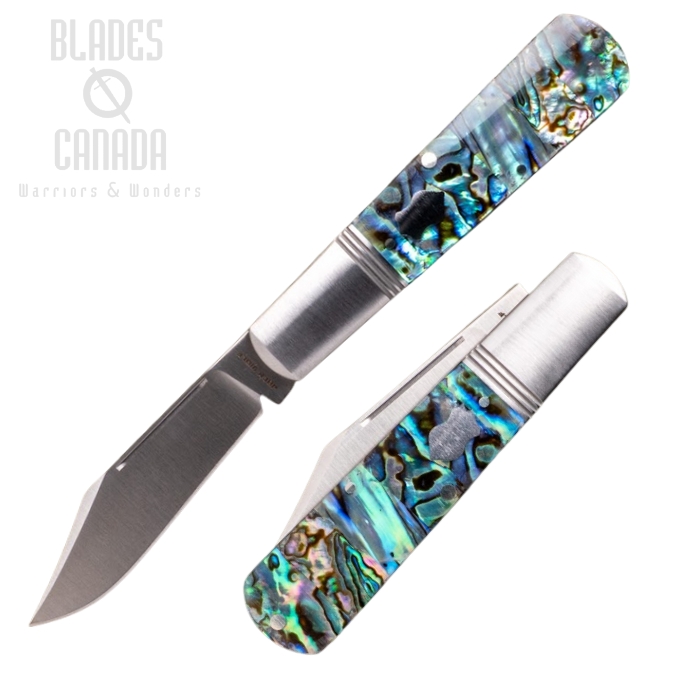 (Coming Soon) Jack Wolf Gateway Barlow Slipjoint Knife, Abalone, 14C28N Belt Satin, GW-BAR-01-ABALONE